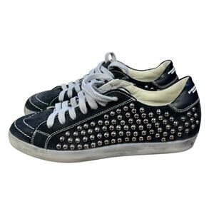 Primabase Black Suede Stud Sneaker Black Low Tops Size 6